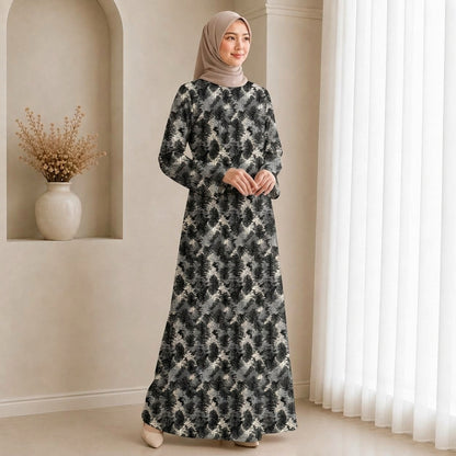 PREMIUM ABSTRACT & FLORAL PRINTED JUBAH MUSLIMAH