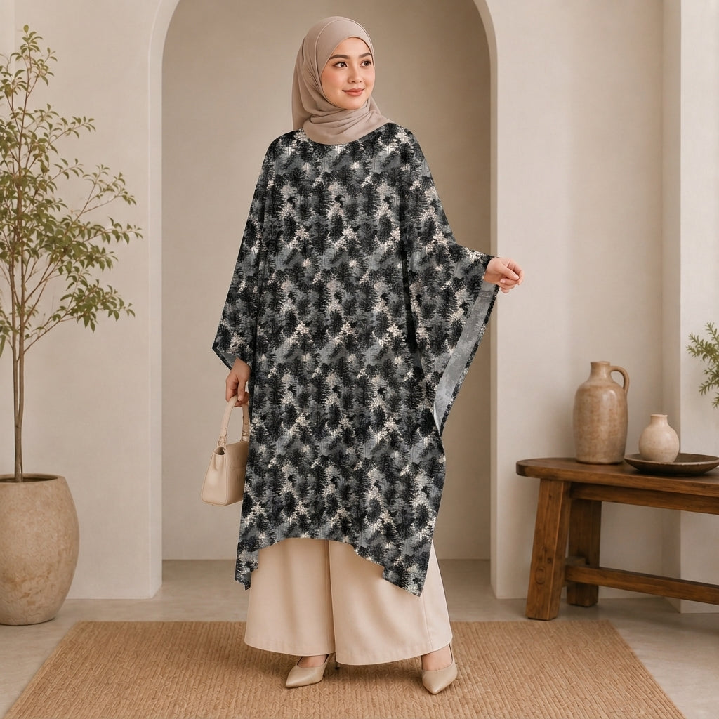 PREMIUM MODERN ABSTRACT & FLORAL PRINTED LONG KAFTAN