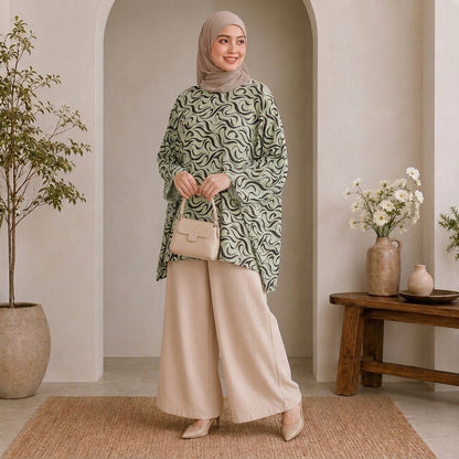 PREMIUM MODERN ABSTRACT GRAPHIC PRINTED MINI KAFTAN