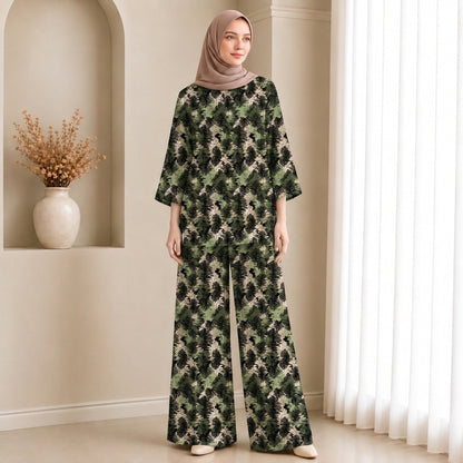 PREMIUM ABSTRACT & FLORAL PRINTED 2-PIECE SET