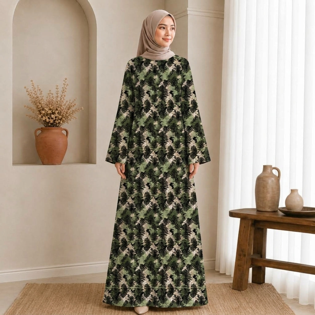 PREMIUM ABSTRACT & FLORAL PRINTED JUBAH MUSLIMAH