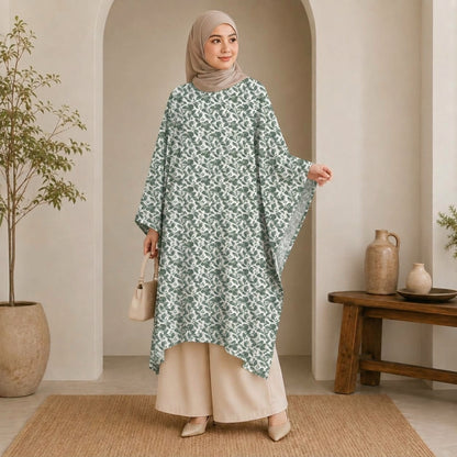 PREMIUM BOTANICAL FLORAL & LEAF PRINTED LONG KAFTAN