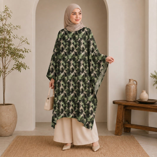PREMIUM MODERN ABSTRACT & FLORAL PRINTED LONG KAFTAN