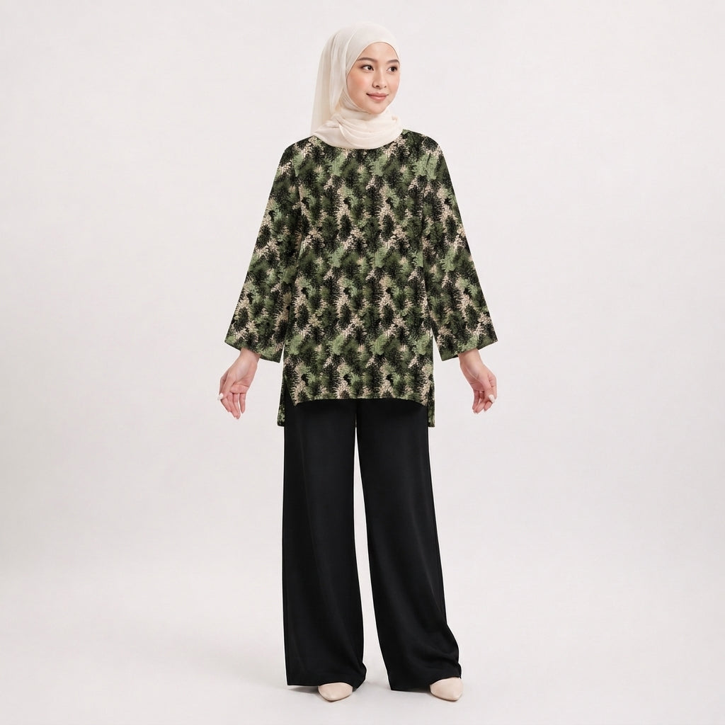 PREMIUM MODERN ABSTRACT & FLORAL PRINTED MINI BLOUSE