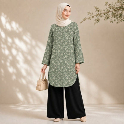 PREMIUM FLORAL PRINTED LONG BLOUSE