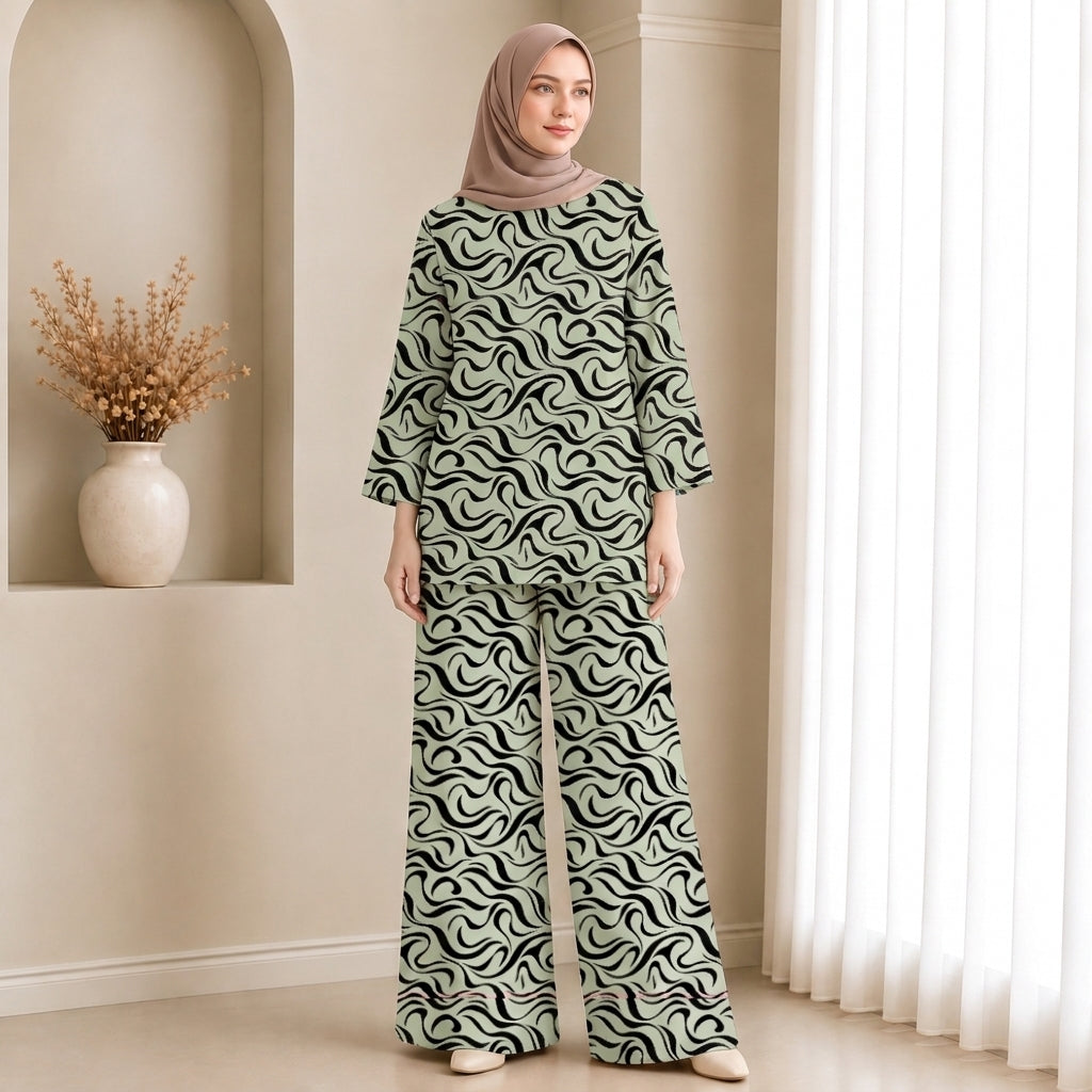 PREMIUM ABSTRACT GRAPHIC PRINTED 2-PIECE SET