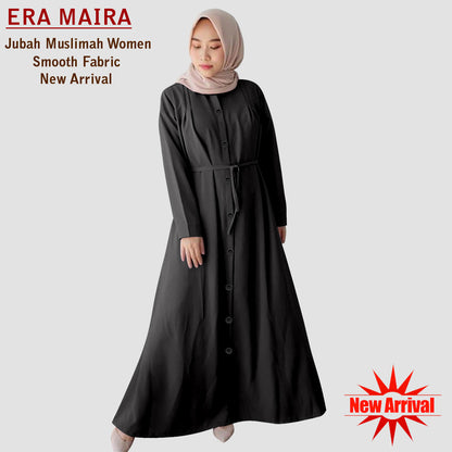 Gamis Abaya Wanita Muslim Full Kancing Belt Tali