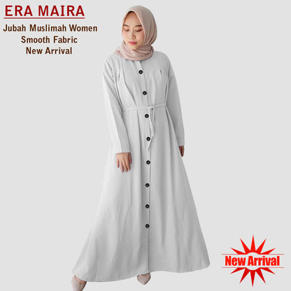 Gamis Abaya Wanita Muslim Full Kancing Belt Tali