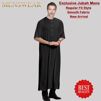 Gamis Muslim Pria Half Sleeve Round Neck baru design