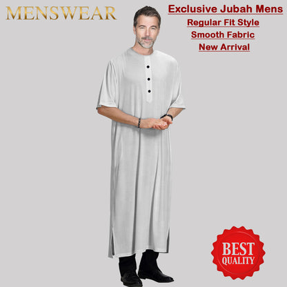 Gamis Muslim Pria Half Sleeve Round Neck baru design