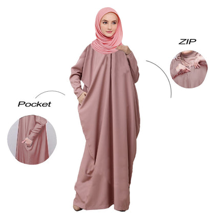 Kaftan Modern Polos Terbaru Wanita Muslim