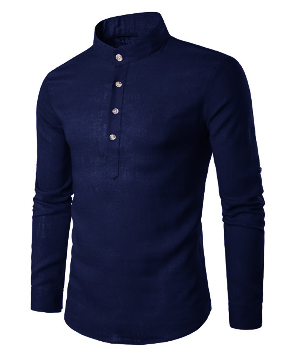 Baju Koko | Kurta Pria Muslim Polos Kancing Depan Tangan Panjang