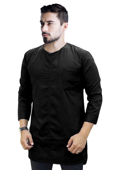 Baju Koko Muslim Pria Polos | Kurta Pria Kekinian Kancing Depan Kecil