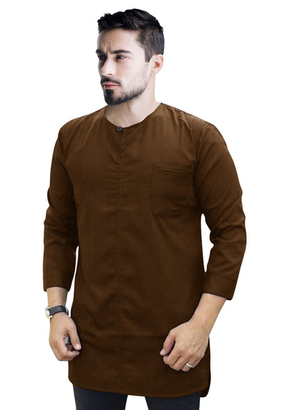 Baju Koko Muslim Pria Polos | Kurta Pria Kekinian Kancing Depan Kecil