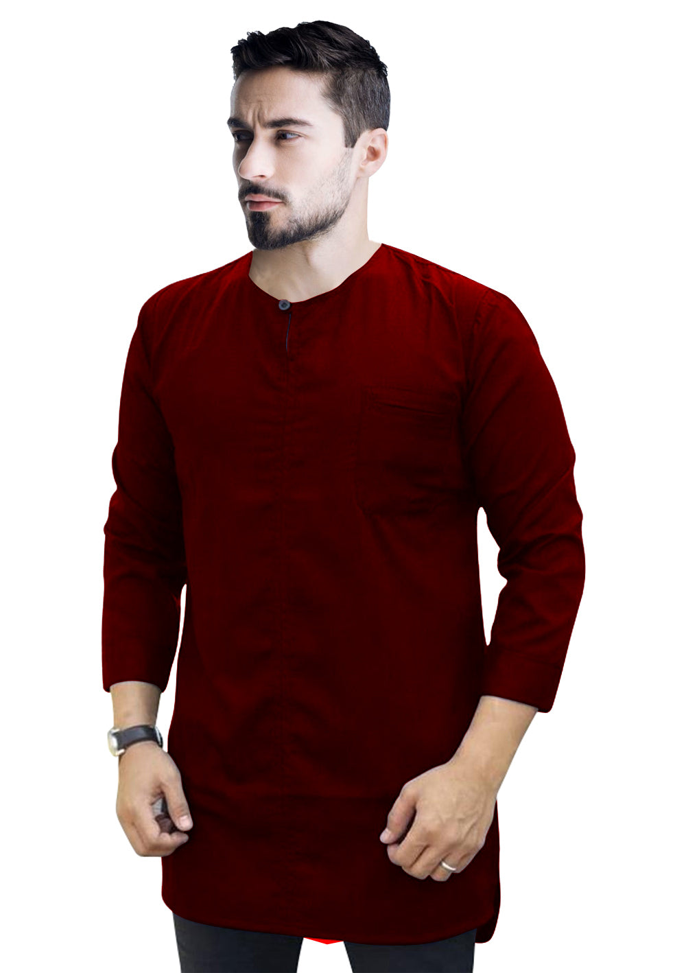 Baju Koko Muslim Pria Polos | Kurta Pria Kekinian Kancing Depan Kecil