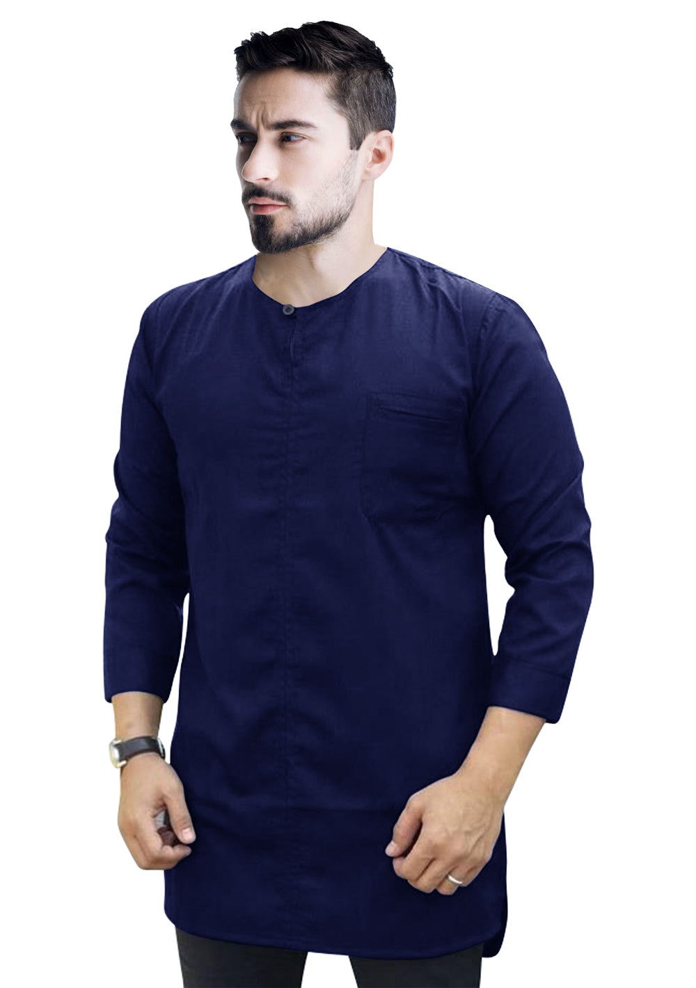 Baju Koko Muslim Pria Polos | Kurta Pria Kekinian Kancing Depan Kecil