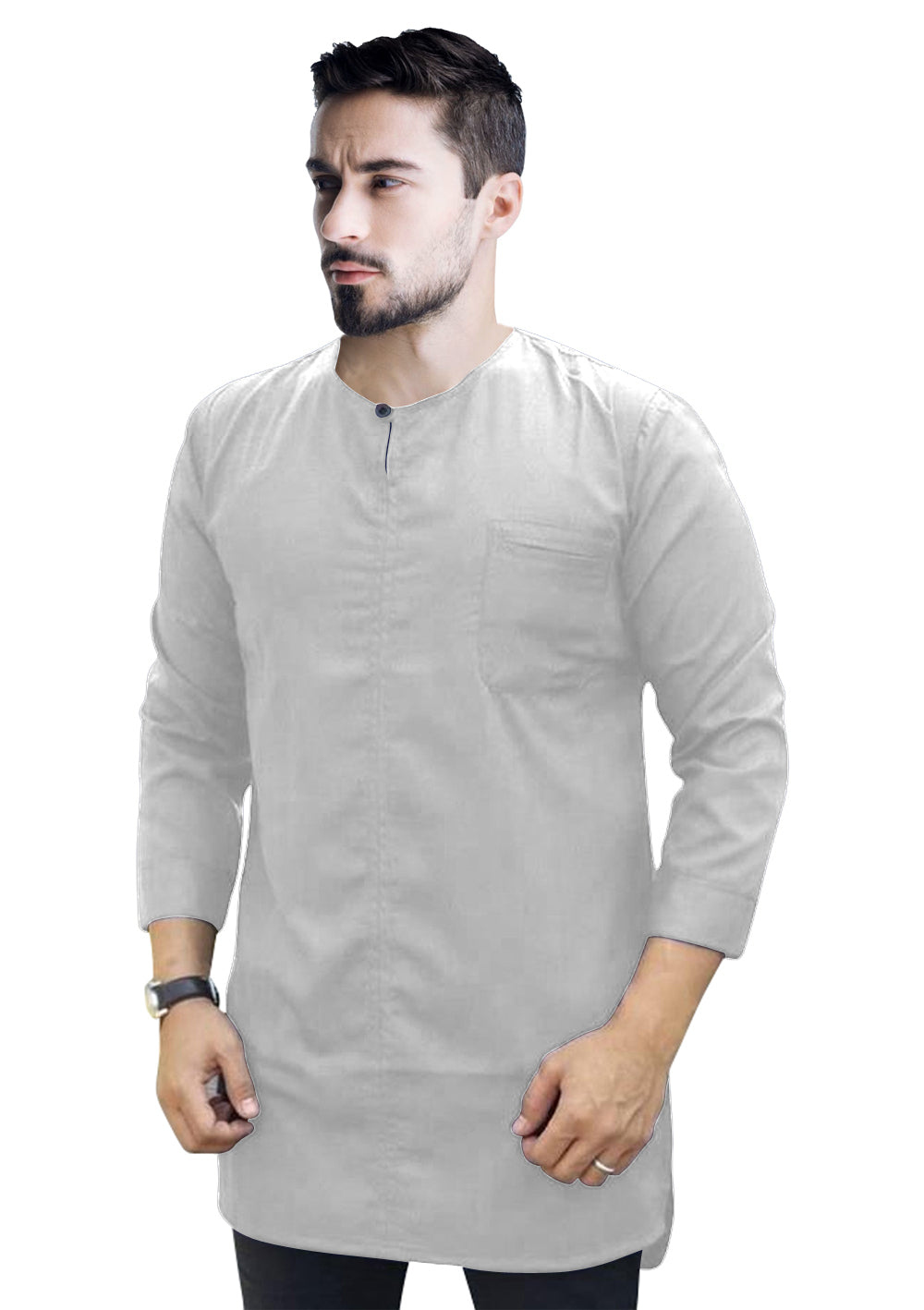 Baju Koko Muslim Pria Polos | Kurta Pria Kekinian Kancing Depan Kecil