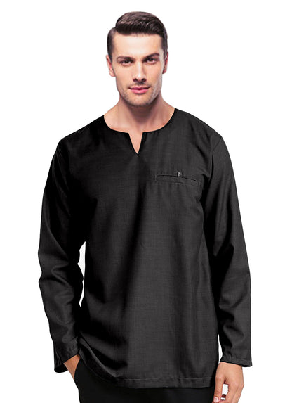 Baju Kurta Koko Pria Muslim Modern Polos Tangan Panjan Kerah V
