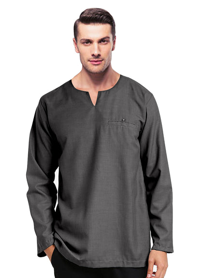 Baju Kurta Koko Pria Muslim Modern Polos Tangan Panjan Kerah V
