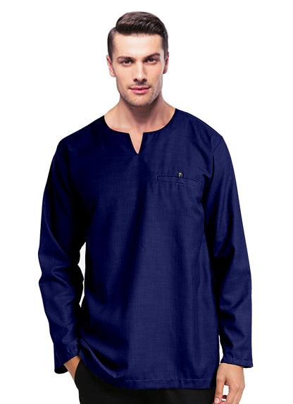 Baju Kurta Koko Pria Muslim Modern Polos Tangan Panjan Kerah V
