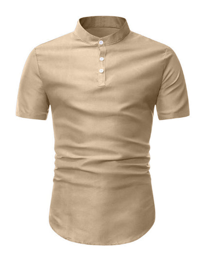 Kurta Pria Baju Koko Muslim Kerah Pendek Tangan Pendek Kancing Depan