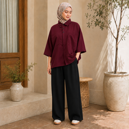 Miranda Blouse Loose Fit Cutting Wowan Wear Stylish  ¾ Sleeves
