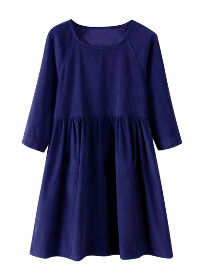Dress Tunic Pinggang Kerut Wanita Tangan 3/4