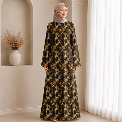 PREMIUM ABSTRACT & FLORAL PRINTED JUBAH MUSLIMAH