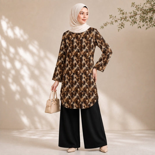 PREMIUM ABSTRACT & FLORAL PRINTED LONG BLOUSE