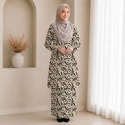 PREMIUM ABSTRACT GRAPHIC PRINTED KURUNG
