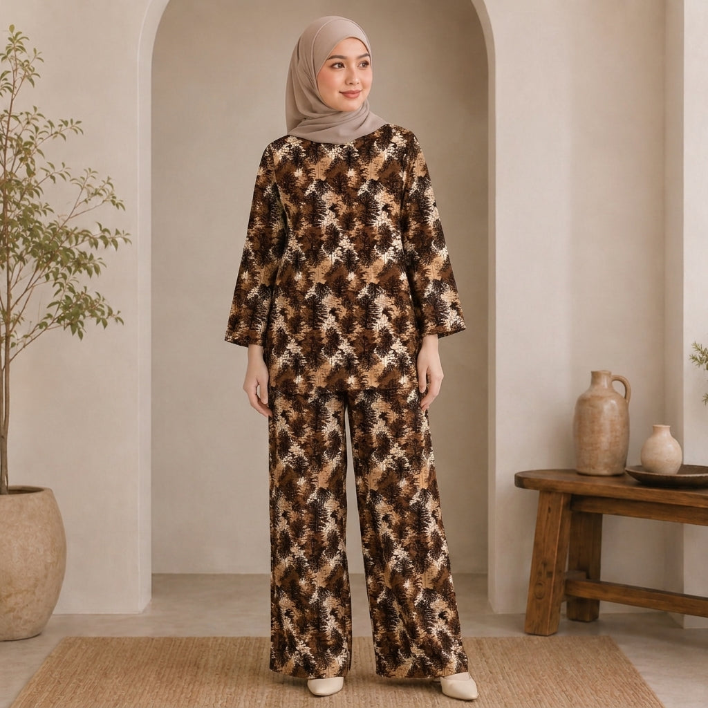 PREMIUM ABSTRACT & FLORAL PRINTED 2-PIECE SET