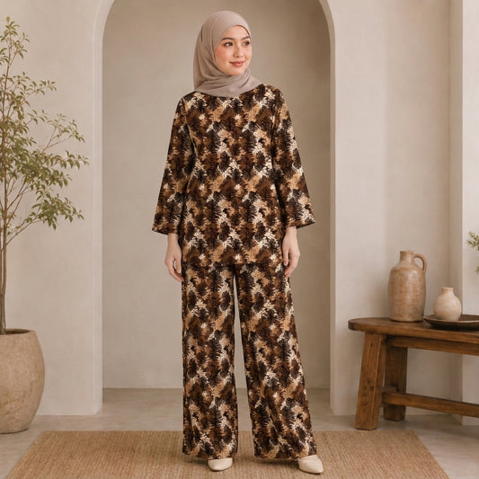 PREMIUM ABSTRACT & FLORAL PRINTED 2-PIECE SET