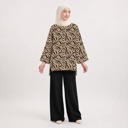PREMIUM ABSTRACT GRAPHIC PRINTED MINI BLOUSE