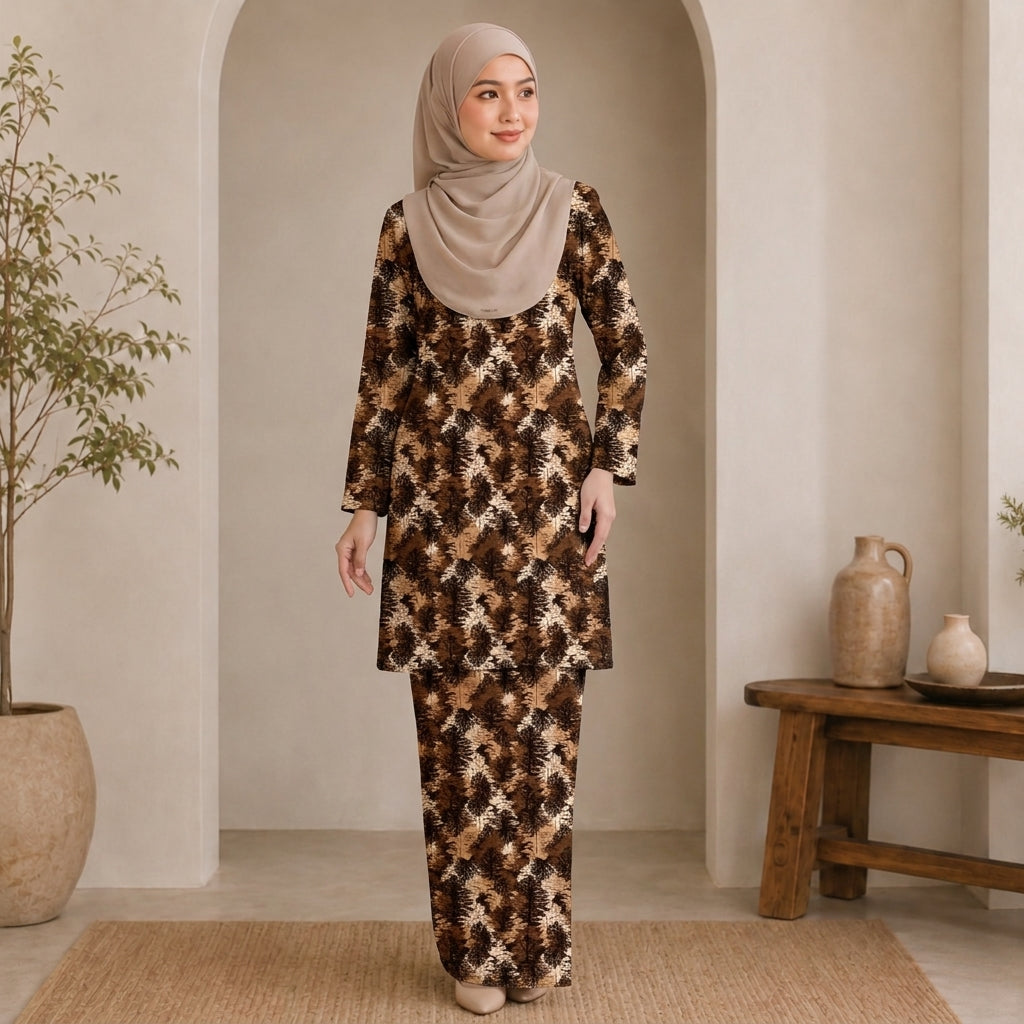 PREMIUM ABSTRACT & FLORAL PRINTED KURUNG