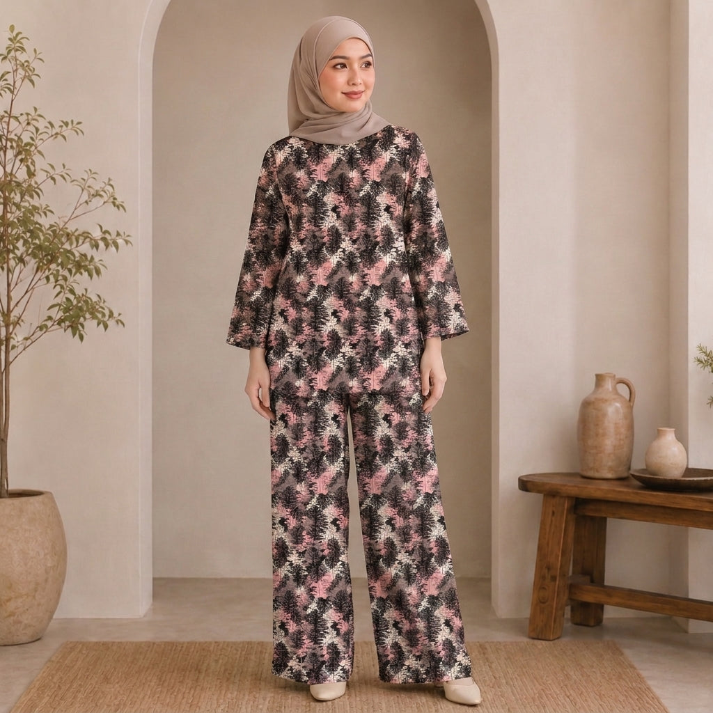 PREMIUM ABSTRACT & FLORAL PRINTED 2-PIECE SET