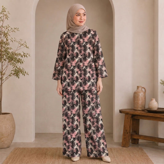 PREMIUM ABSTRACT & FLORAL PRINTED 2-PIECE SET