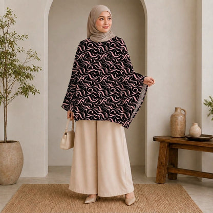 PREMIUM MODERN ABSTRACT SWIRL PRINTED MINI KAFTAN