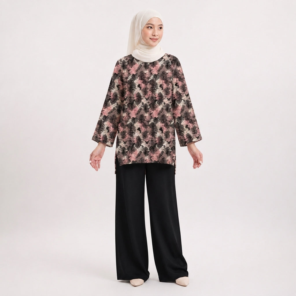 PREMIUM MODERN ABSTRACT & FLORAL PRINTED MINI BLOUSE