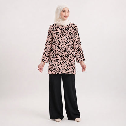 PREMIUM ABSTRACT GRAPHIC PRINTED MINI BLOUSE