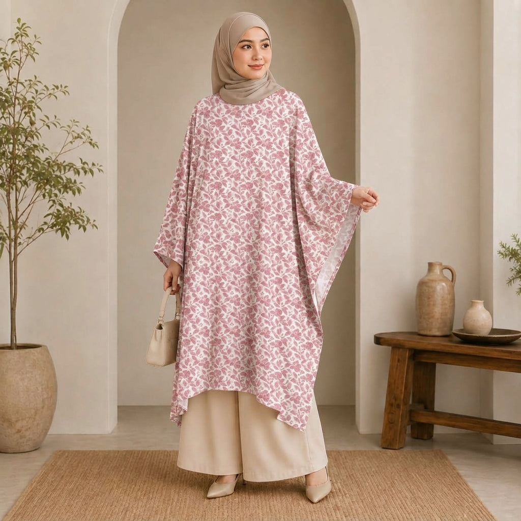 PREMIUM BOTANICAL FLORAL & LEAF PRINTED LONG KAFTAN