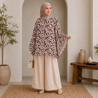 PREMIUM MODERN ABSTRACT GRAPHIC PRINTED MINI KAFTAN