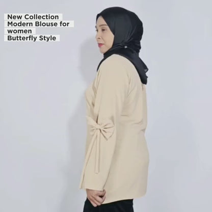 Blouse Butterfly Style Tangan Panjang Hijab Friendly