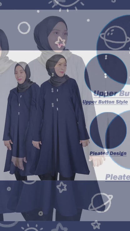 Blouse Tunic Mink Kancing Lipatan Tengah
