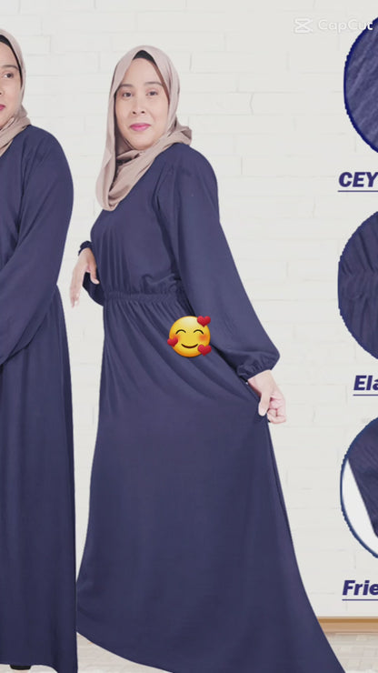 Long Women Dress Wist Fitted Style CEY Italian Crepe