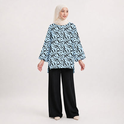 PREMIUM ABSTRACT GRAPHIC PRINTED MINI BLOUSE