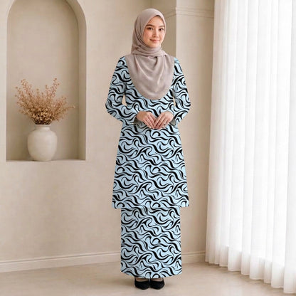 PREMIUM ABSTRACT GRAPHIC PRINTED KURUNG