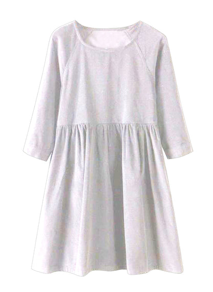 Dress Tunic Pinggang Kerut Wanita Tangan 3/4