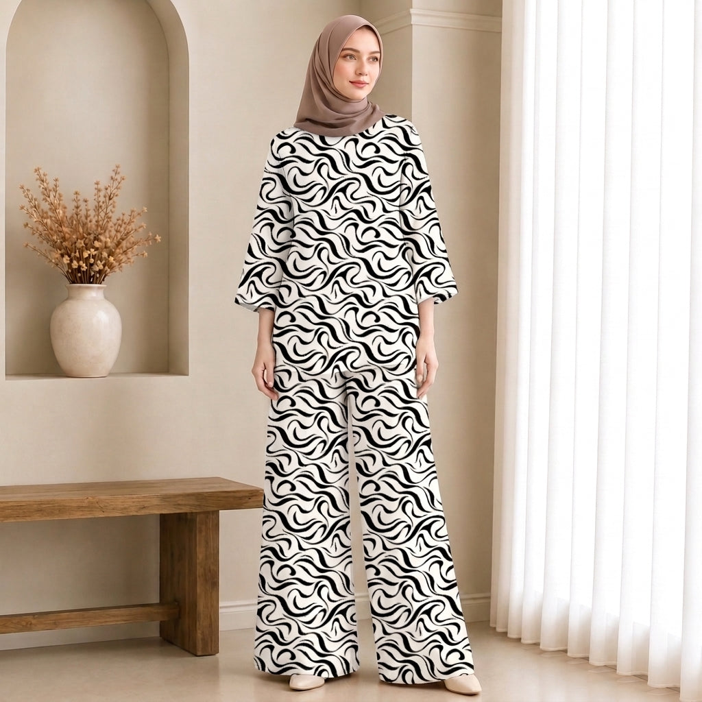 PREMIUM ABSTRACT GRAPHIC PRINTED 2-PIECE SET