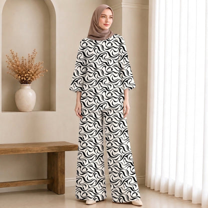 PREMIUM ABSTRACT GRAPHIC PRINTED 2-PIECE SET