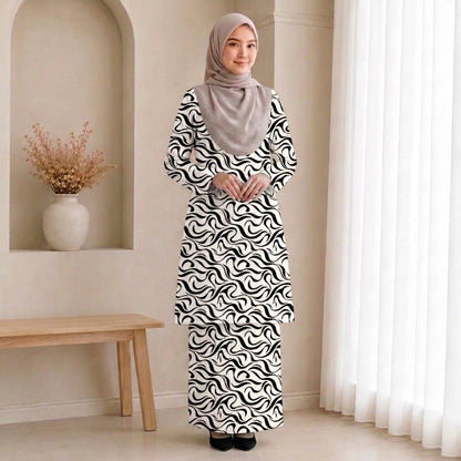PREMIUM ABSTRACT GRAPHIC PRINTED KURUNG